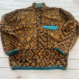 Patagonia Men's Lightweight Synchilla Snap-T Aztec Tribal Fleece Pullover Sz S
